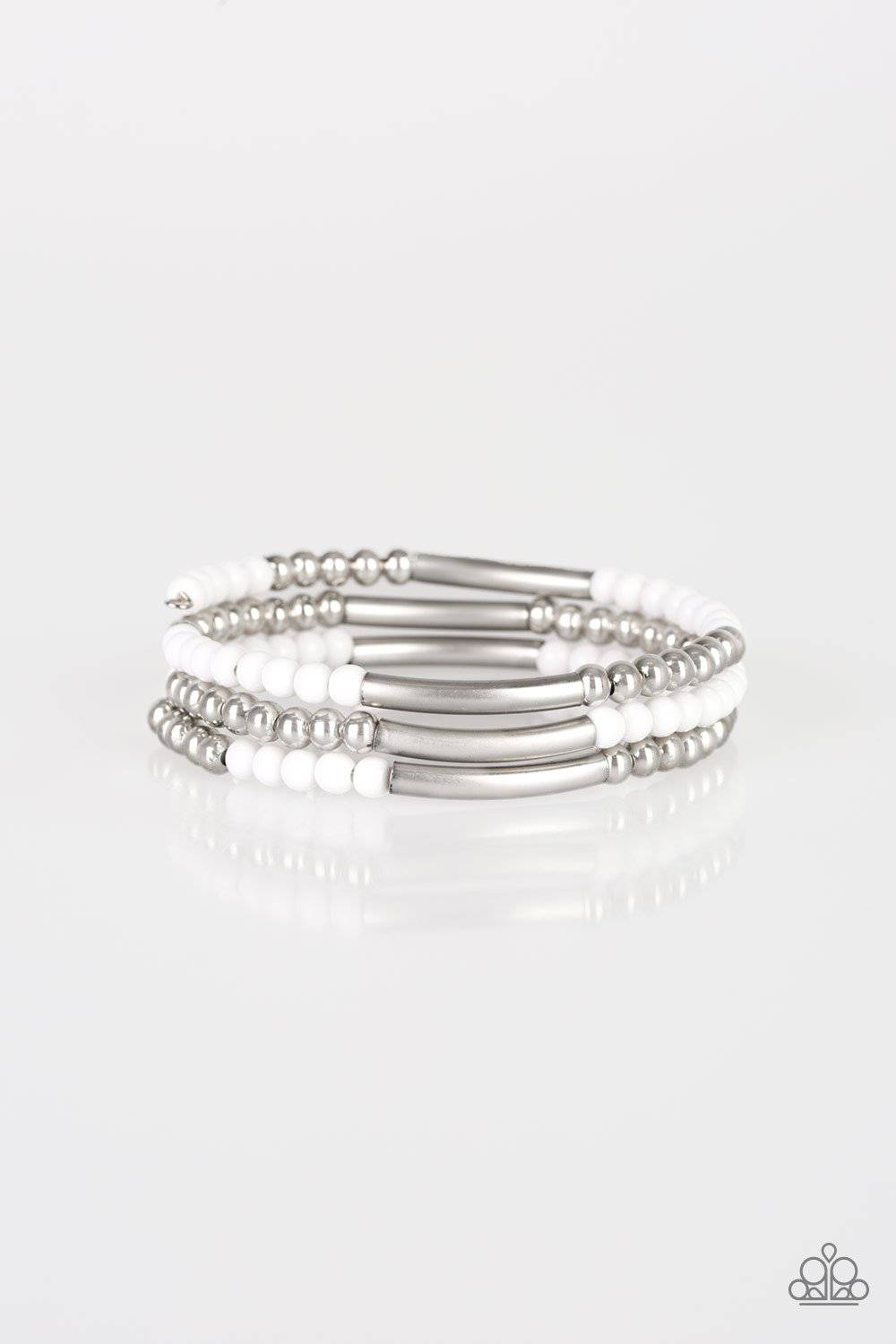 Tourist Trap - White Wrap Bracelet- Paparazzi Accessories - GlaMarous Titi Jewels