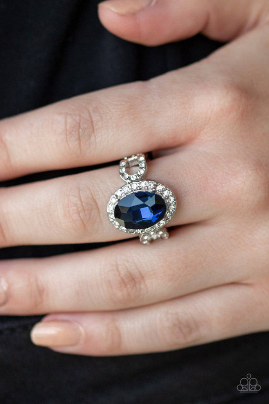 Magnificent Majesty - Blue Rhinestone Ring- Paparazzi Accessories - GlaMarous Titi Jewels