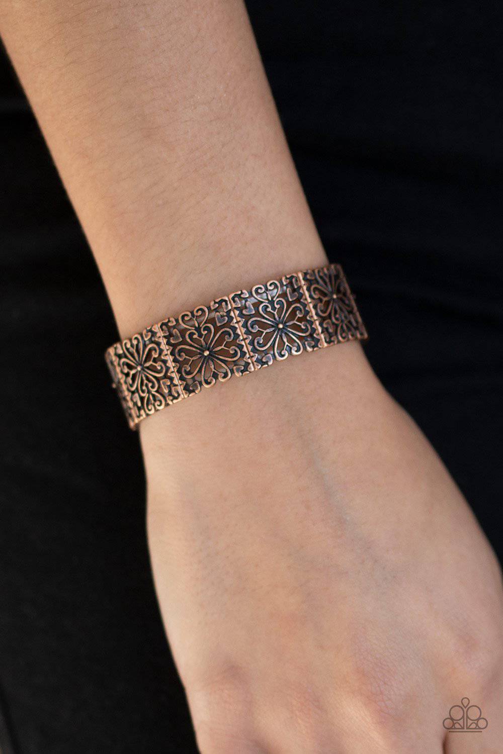 Summer Scandal - Copper Stretchy Bracelet - Paparazzi Accessories - GlaMarous Titi Jewels