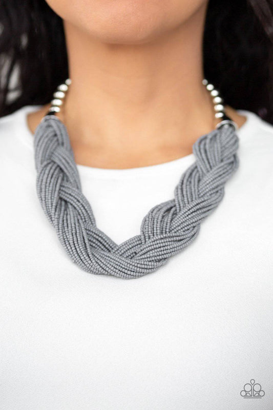 The Great Outback - Silver Seed Bead Necklace - Paparazzi Accessories - GlaMarous Titi Jewels