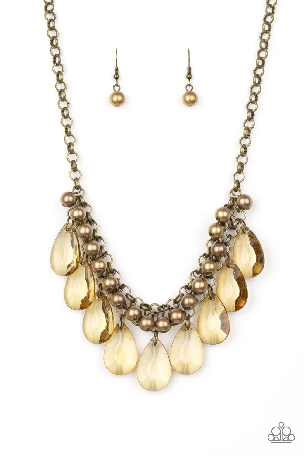 Fashionista Flair - Brass Bead Necklace - Paparazzi Accessories - GlaMarous Titi Jewels