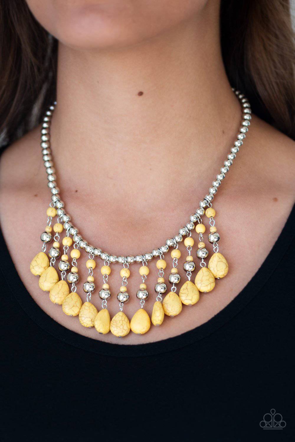 Rural Revival - Yellow Bead Necklace - Paparazzi Accessories - GlaMarous Titi Jewels