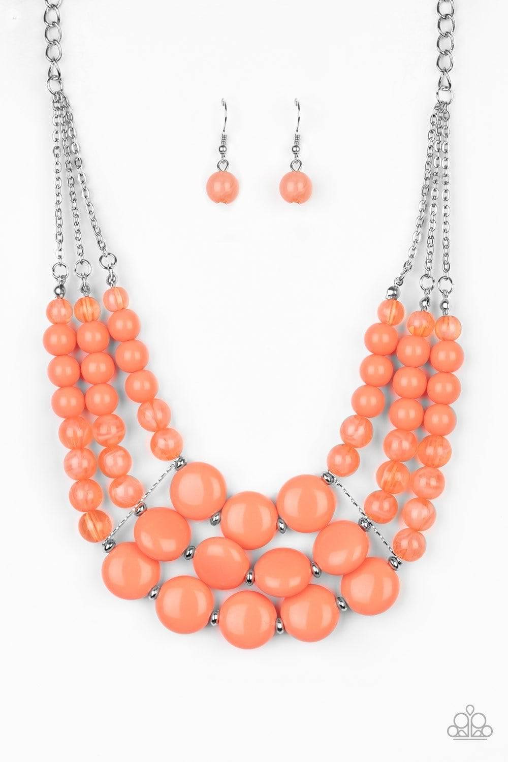 Flirtatiously Fruity - Coral Orange Bead Necklace - Paparazzi Accessories - GlaMarous Titi Jewels