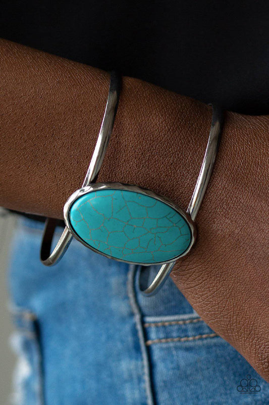 Desert Empress - Turquoise Blue Cuff Bracelet - Paparazzi Accessories - GlaMarous Titi Jewels