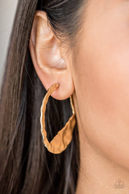 The BEAST Of Me - Gold Hoop Earrings- Paparazzi Accessories - GlaMarous Titi Jewels