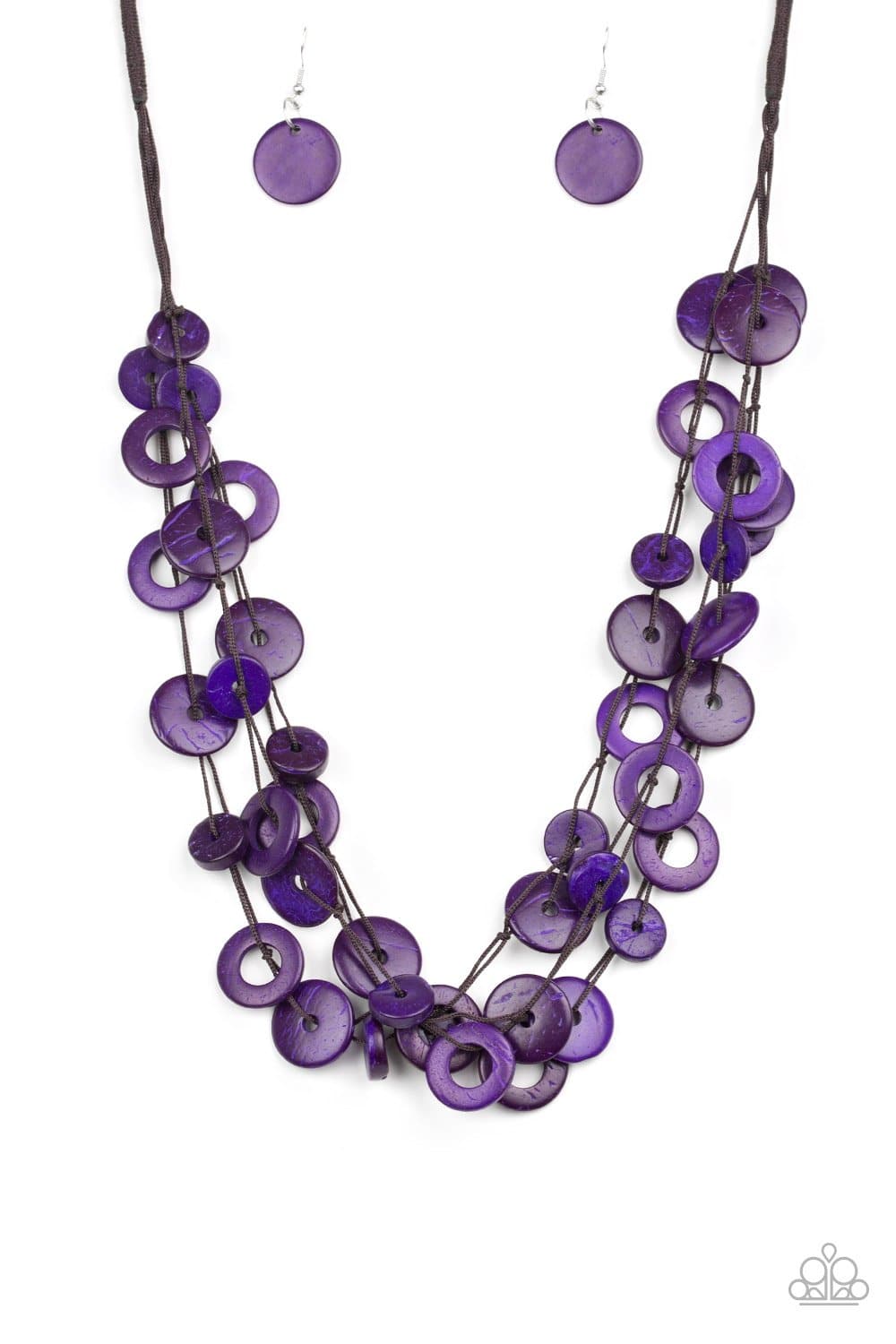 Wonderfully Walla Walla - Purple Wood Necklace- Paparazzi Accessories - GlaMarous Titi Jewels