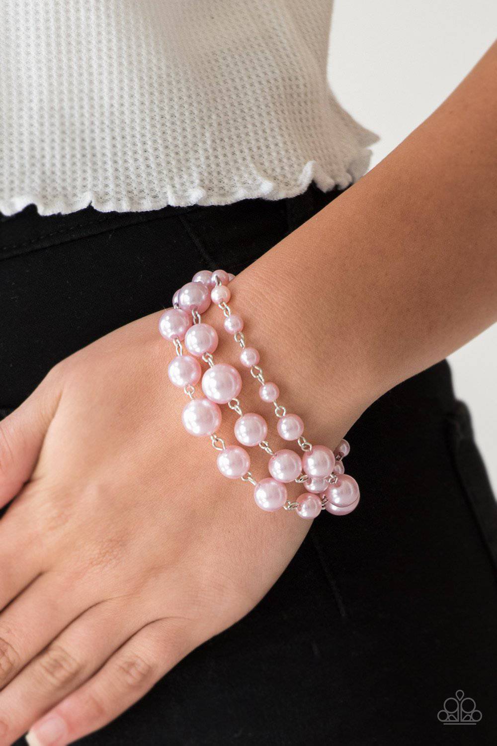 Until The End Of TIMELESS - Pink Pearl Bracelet- Paparazzi Accessories - GlaMarous Titi Jewels