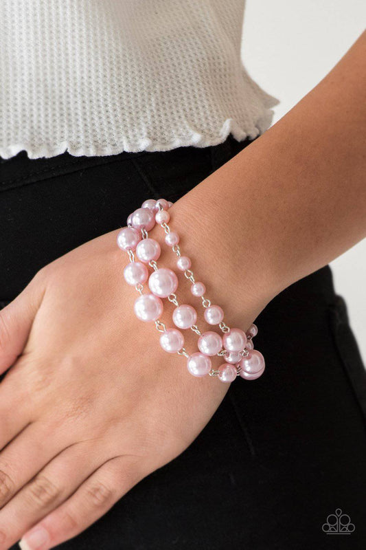 Until The End Of TIMELESS - Pink Pearl Bracelet- Paparazzi Accessories - GlaMarous Titi Jewels