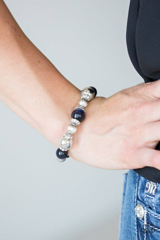 Once Upon A MARITIME - Blue Bead Stretchy Bracelet - Paparazzi Accessories - GlaMarous Titi Jewels