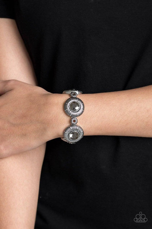 Original Opulence - Silver Rhinestone Stretchy Bracelet - Paparazzi Accessories - GlaMarous Titi Jewels