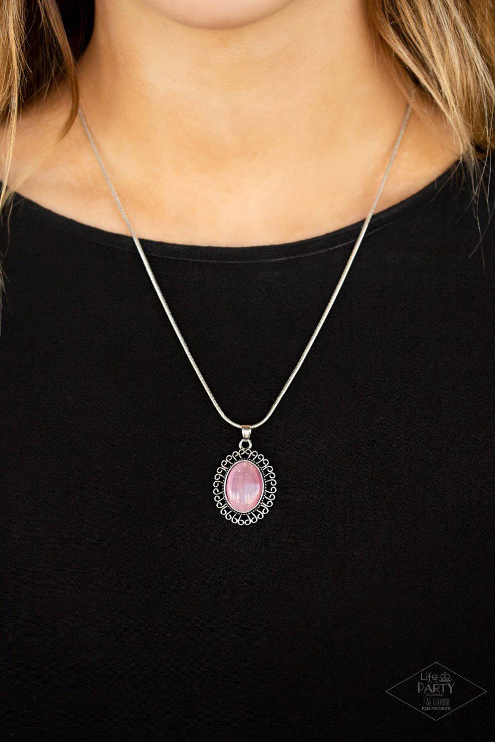 Western Plains - Pink Moonstone Necklace - Paparazzi Accessories - GlaMarous Titi Jewels