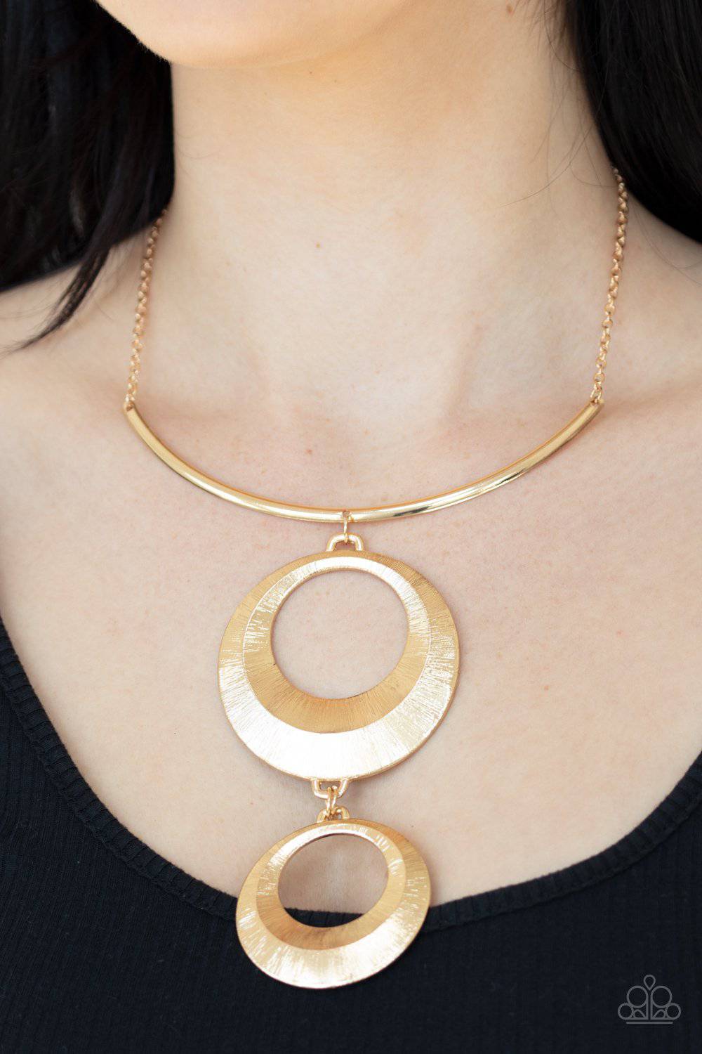 Egyptian Eclipse - Gold Necklace- Paparazzi Accessories - GlaMarous Titi Jewels