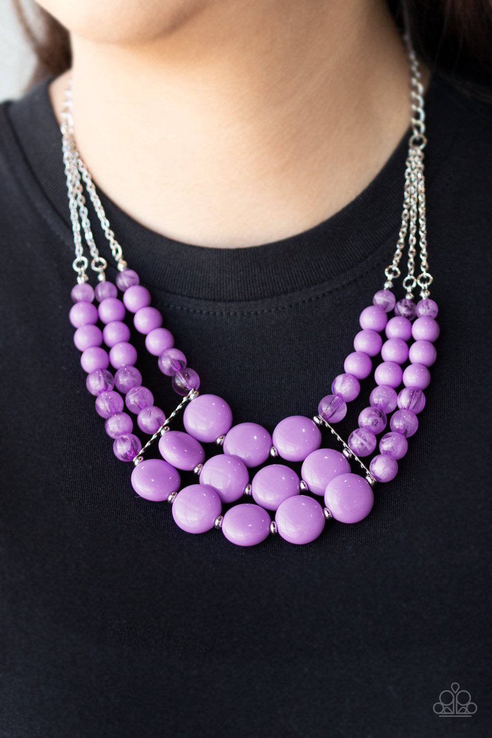 Flirtatiously Fruity - Purple Bead Necklace- Paparazzi Accessories - GlaMarous Titi Jewels