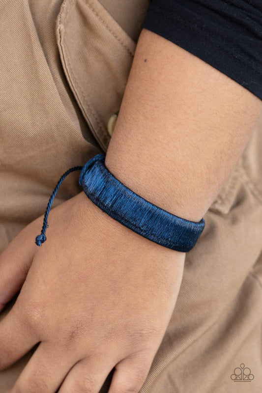In a Flash - Blue Wire Wrap Bracelet - Paparazzi Accessories - GlaMarous Titi Jewels