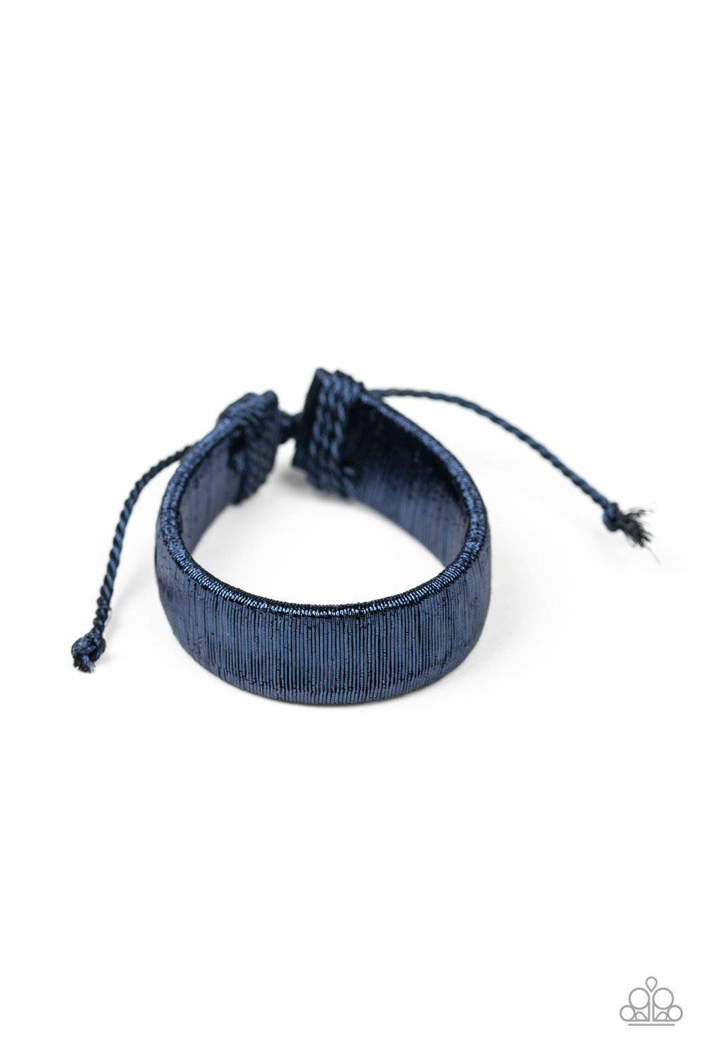 In a Flash - Blue Wire Wrap Bracelet - Paparazzi Accessories - GlaMarous Titi Jewels