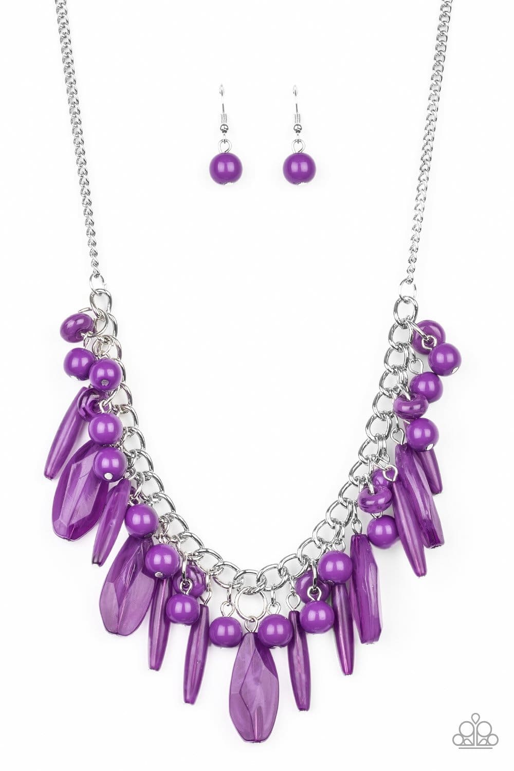 Miami Martinis - Purple Bead Necklace - Paparazzi Accessories - GlaMarous Titi Jewels