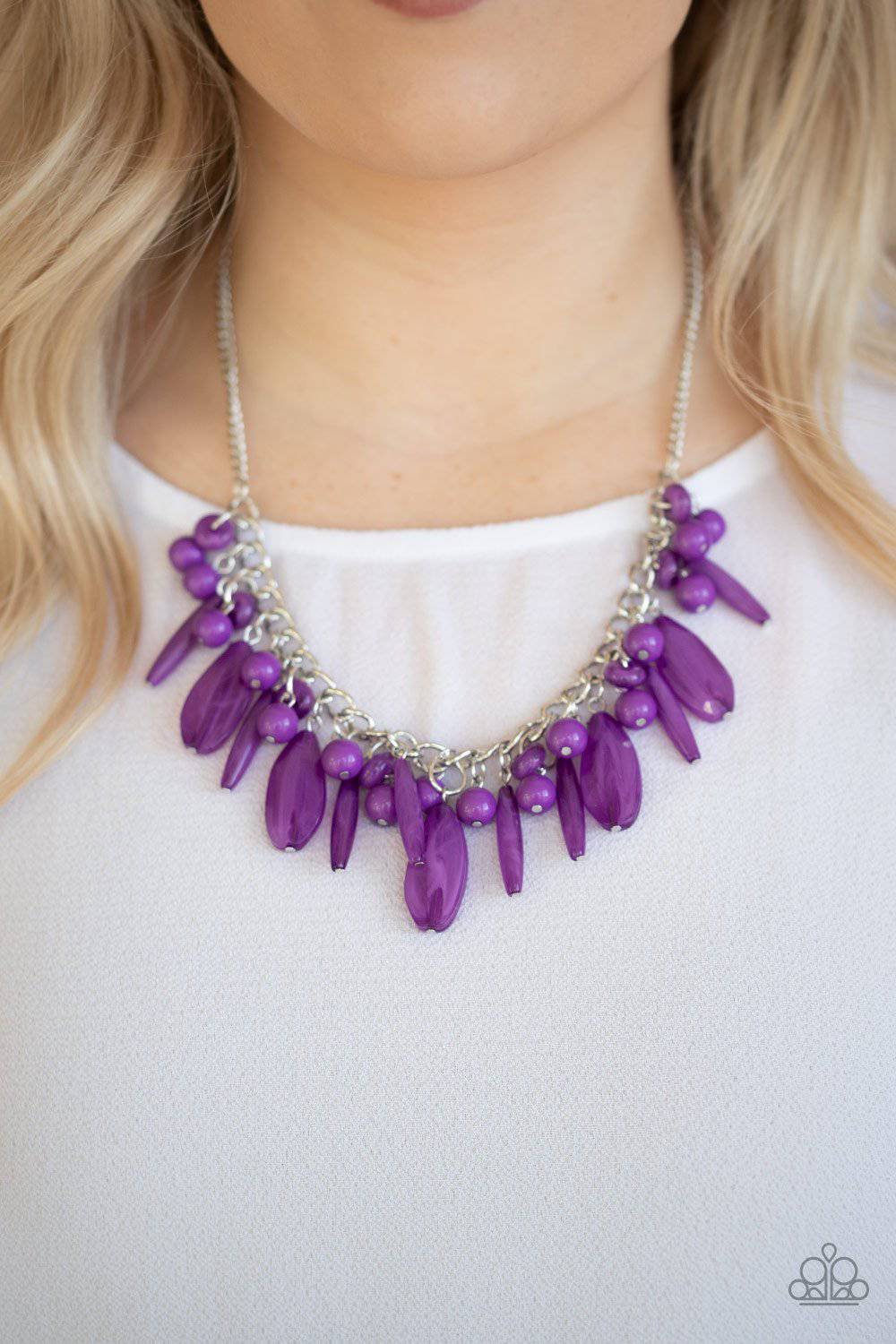 Miami Martinis - Purple Bead Necklace - Paparazzi Accessories - GlaMarous Titi Jewels