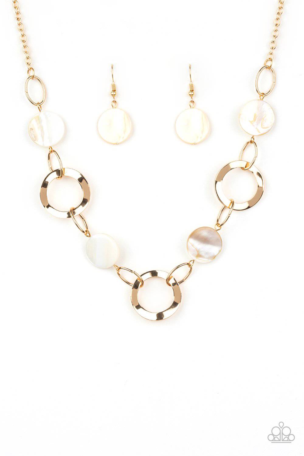 Bermuda Bliss - Gold Shell-like Necklace - Paparazzi Accessories - GlaMarous Titi Jewels