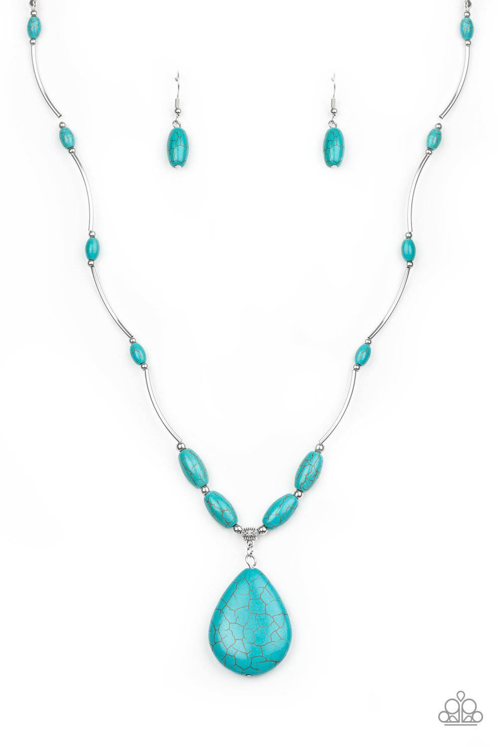 Explore The Elements - Turquoise Blue Necklace - Paparazzi Accessories - GlaMarous Titi Jewels