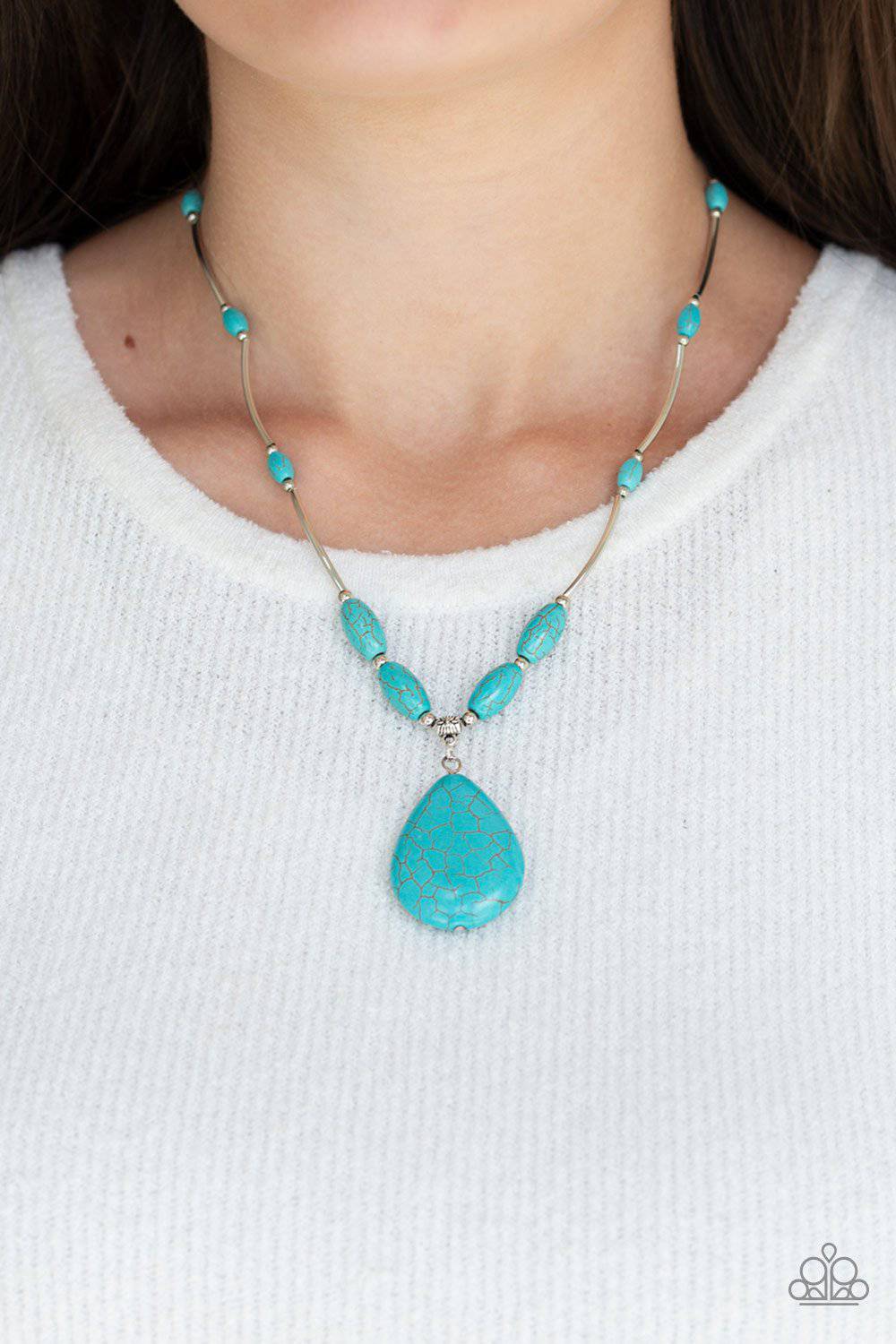 Explore The Elements - Turquoise Blue Necklace - Paparazzi Accessories - GlaMarous Titi Jewels