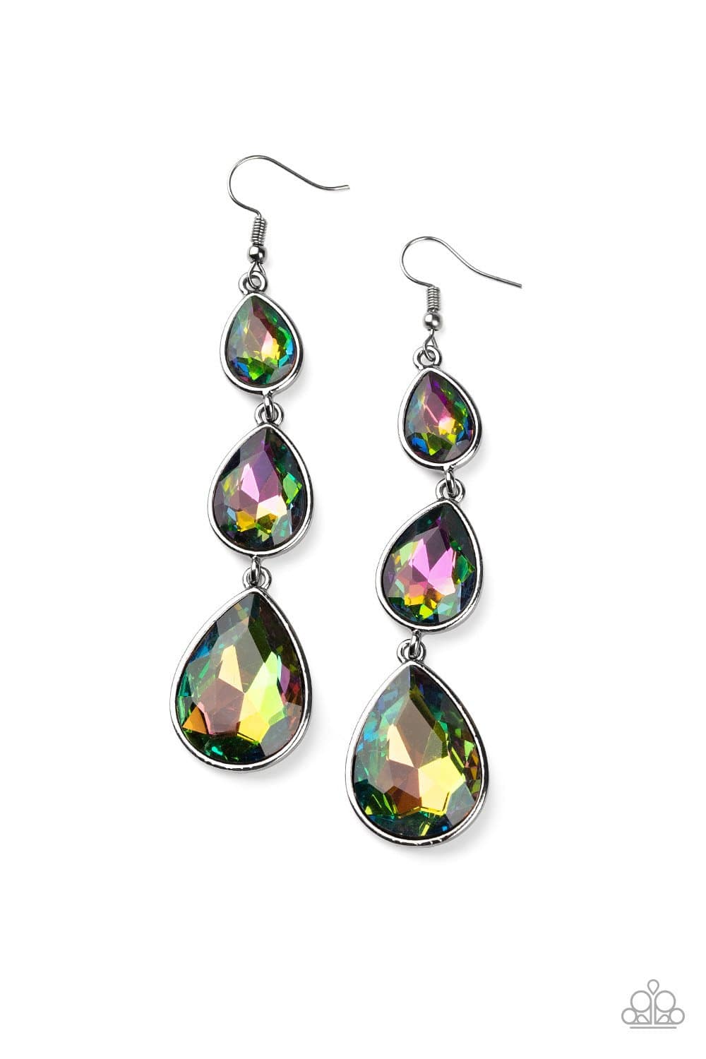 Metro Momentum - Oil Spill Rhinestone Earrings - Paparazzi Accessories - GlaMarous Titi Jewels