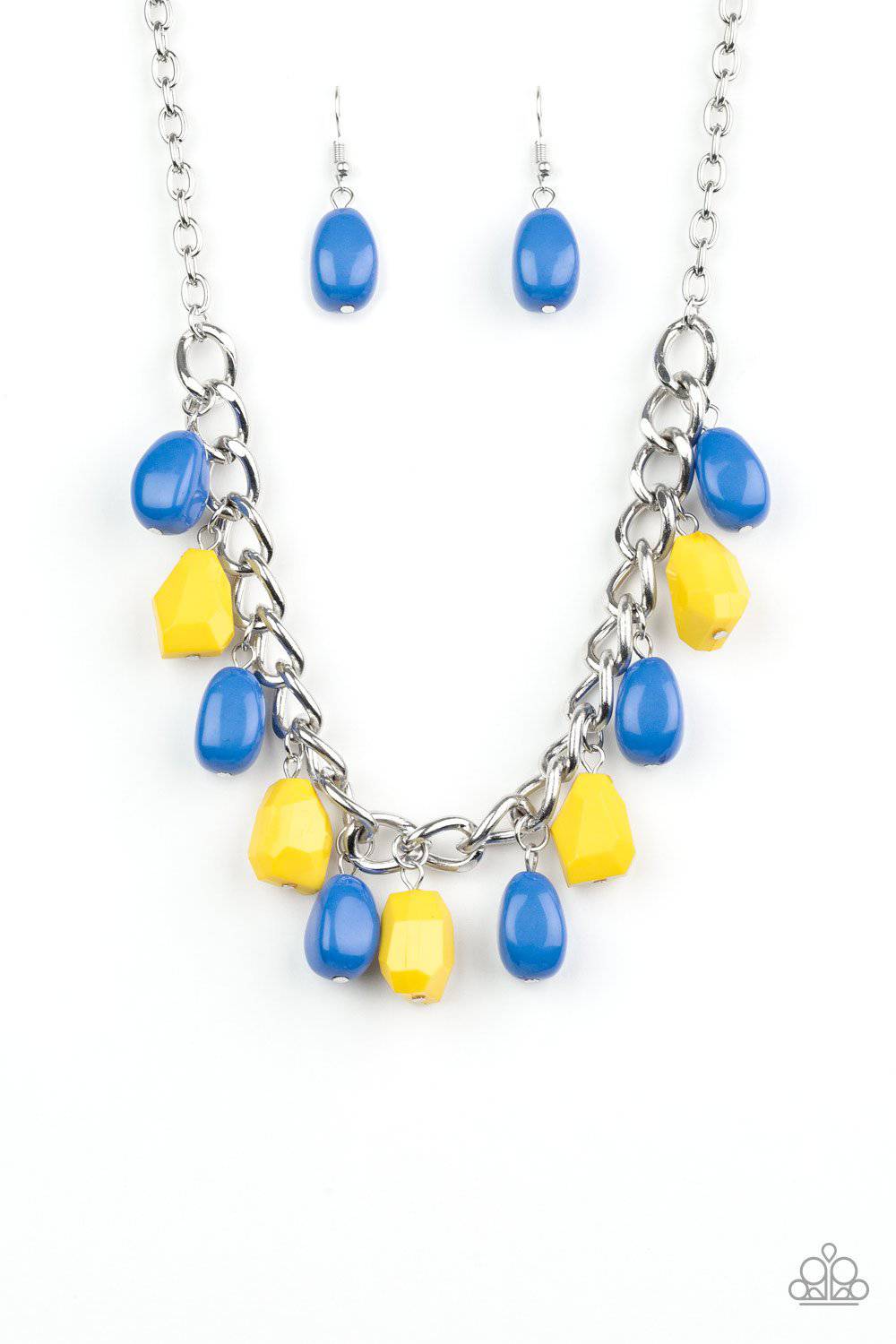 Take The COLOR Wheel! - Yellow & Blue Bead Necklace - Paparazzi Accessories - GlaMarous Titi Jewels