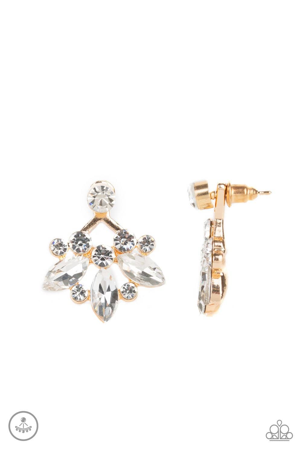 Crystal Constellations - Gold Rhinestone Earrings - Paparazzi Accessories - GlaMarous Titi Jewels