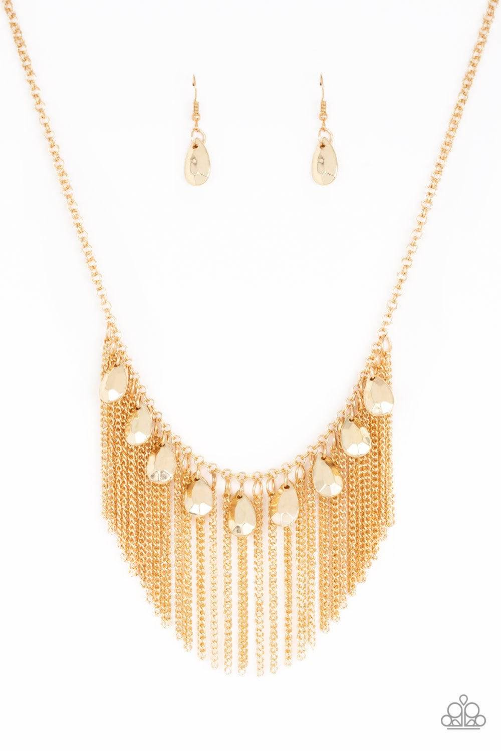 Bragging Rights - Gold Fringe Necklace - Paparazzi Accessories - GlaMarous Titi Jewels