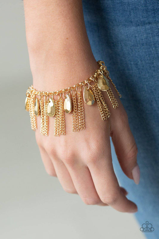 Brag Swag - Gold Fringe Bracelet - Paparazzi Accessories - GlaMarous Titi Jewels