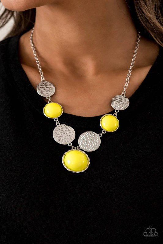 Bohemian Bombshell - Yellow Bead Necklace - Paparazzi Accessories - GlaMarous Titi Jewels