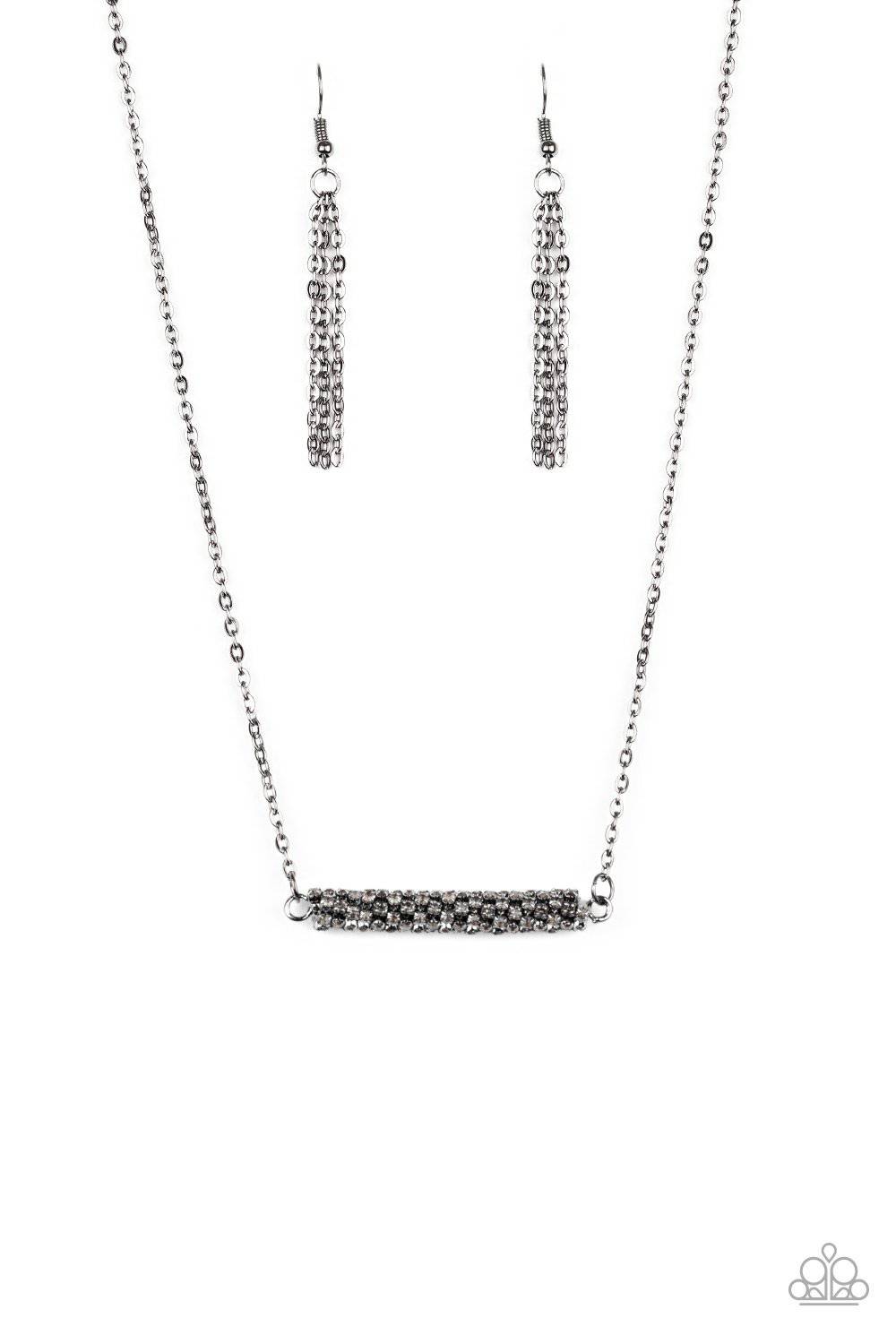 Timelessly Twinkling - Black Smoky Rhinestone Necklace - Paparazzi Accessories - GlaMarous Titi Jewels