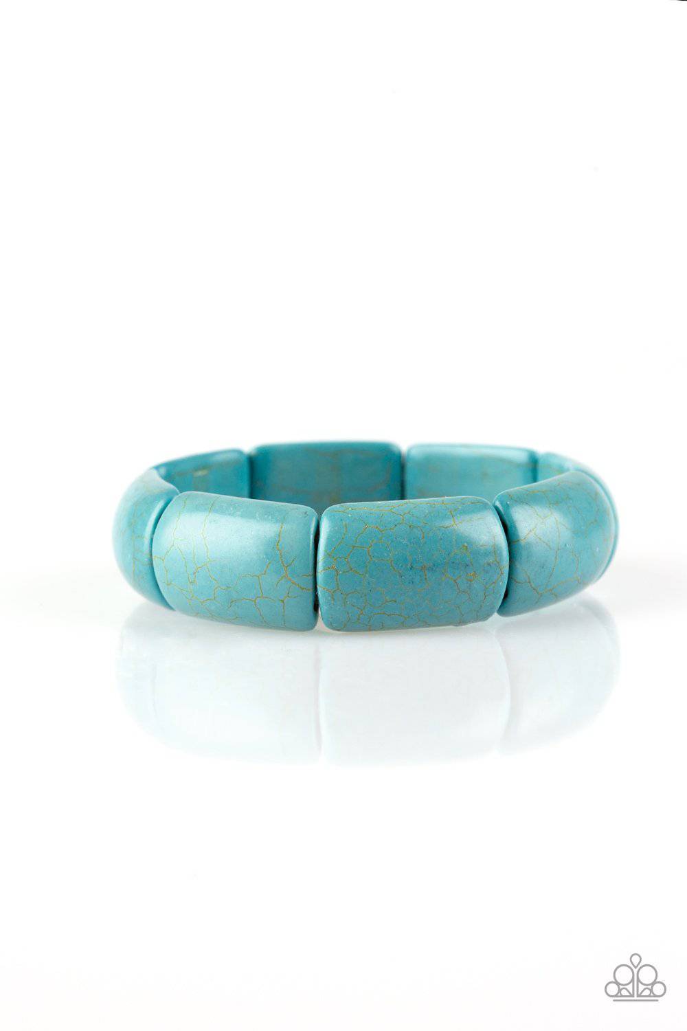 Peace Out - Turquoise Stone Stretchy Bracelet - Paparazzi Accessories - GlaMarous Titi Jewels