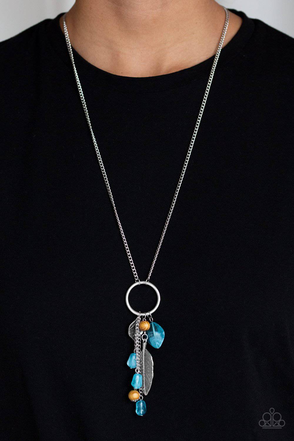 Sky High Style - Blue & Brown Tassel Necklace - Paparazzi Accessories - GlaMarous Titi Jewels