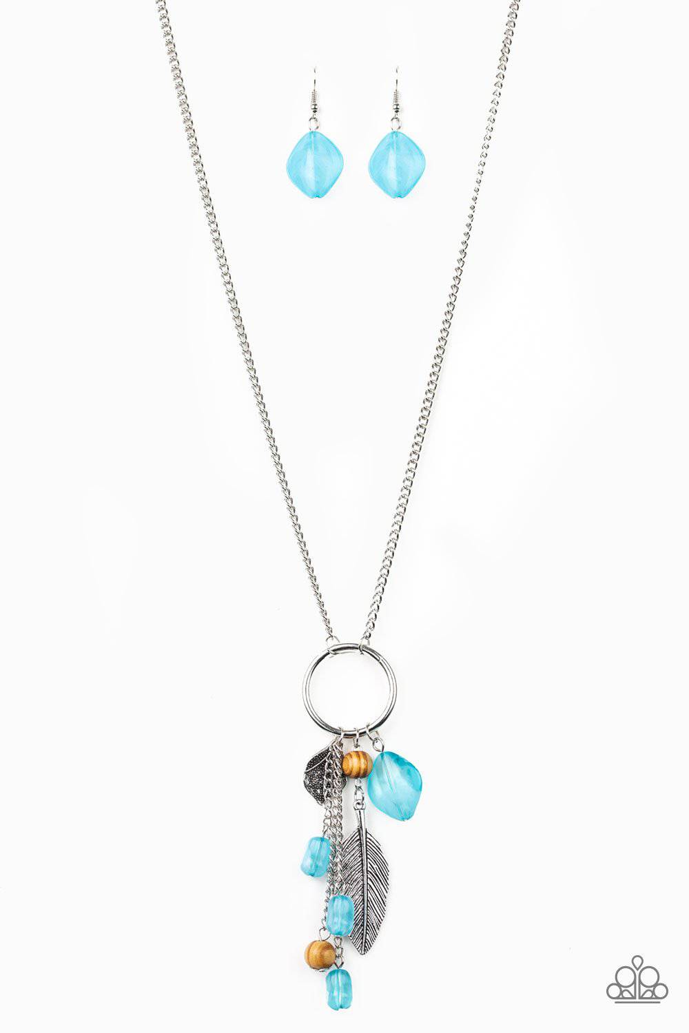 Sky High Style - Blue & Brown Tassel Necklace - Paparazzi Accessories - GlaMarous Titi Jewels