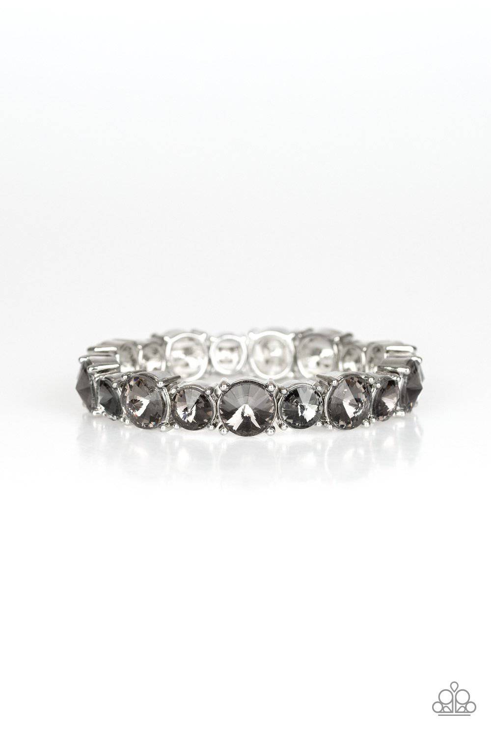 Born To Bedazzle - Silver Rhinestone Stretchy Bracelet - Paparazzi Accessories - GlaMarous Titi Jewels