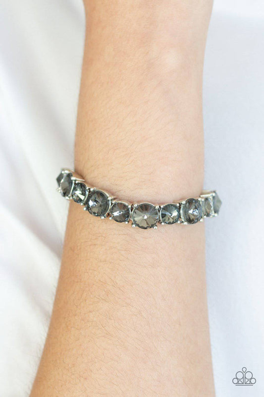 Born To Bedazzle - Silver Rhinestone Stretchy Bracelet - Paparazzi Accessories - GlaMarous Titi Jewels