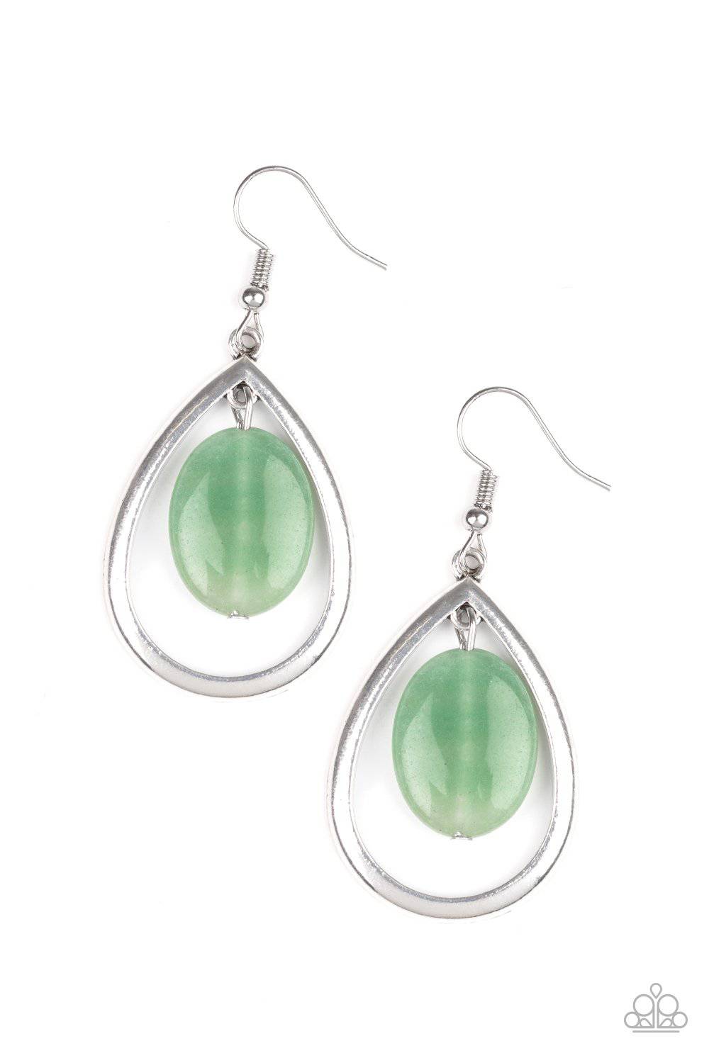 Seasonal Simplicity - Green Teardrop Earrings - Paparazzi Accessories - GlaMarous Titi Jewels