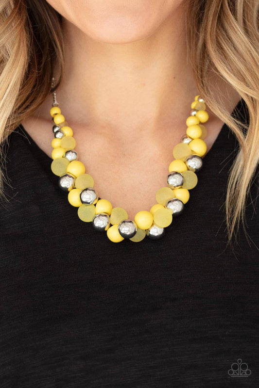 Bubbly Brilliance - Yellow Bead Necklace - Paparazzi Accessories - GlaMarous Titi Jewels