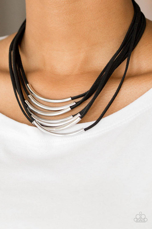 Walk The WALKABOUT - Black Suede Layered Necklace - Paparazzi Accessories - GlaMarous Titi Jewels