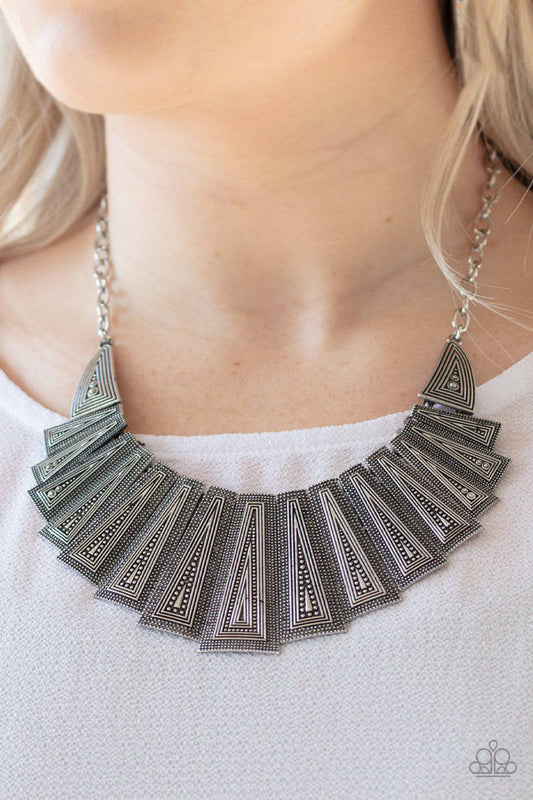 Metro Mane - Silver Necklace- Paparazzi Accessories - GlaMarous Titi Jewels