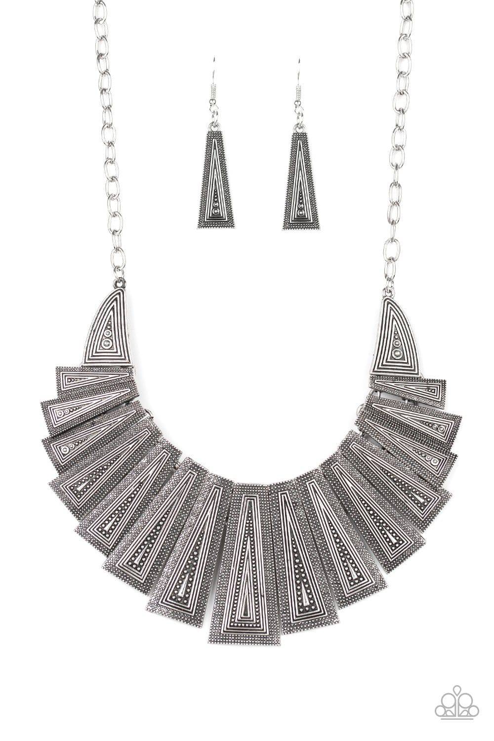 Metro Mane - Silver Necklace- Paparazzi Accessories - GlaMarous Titi Jewels