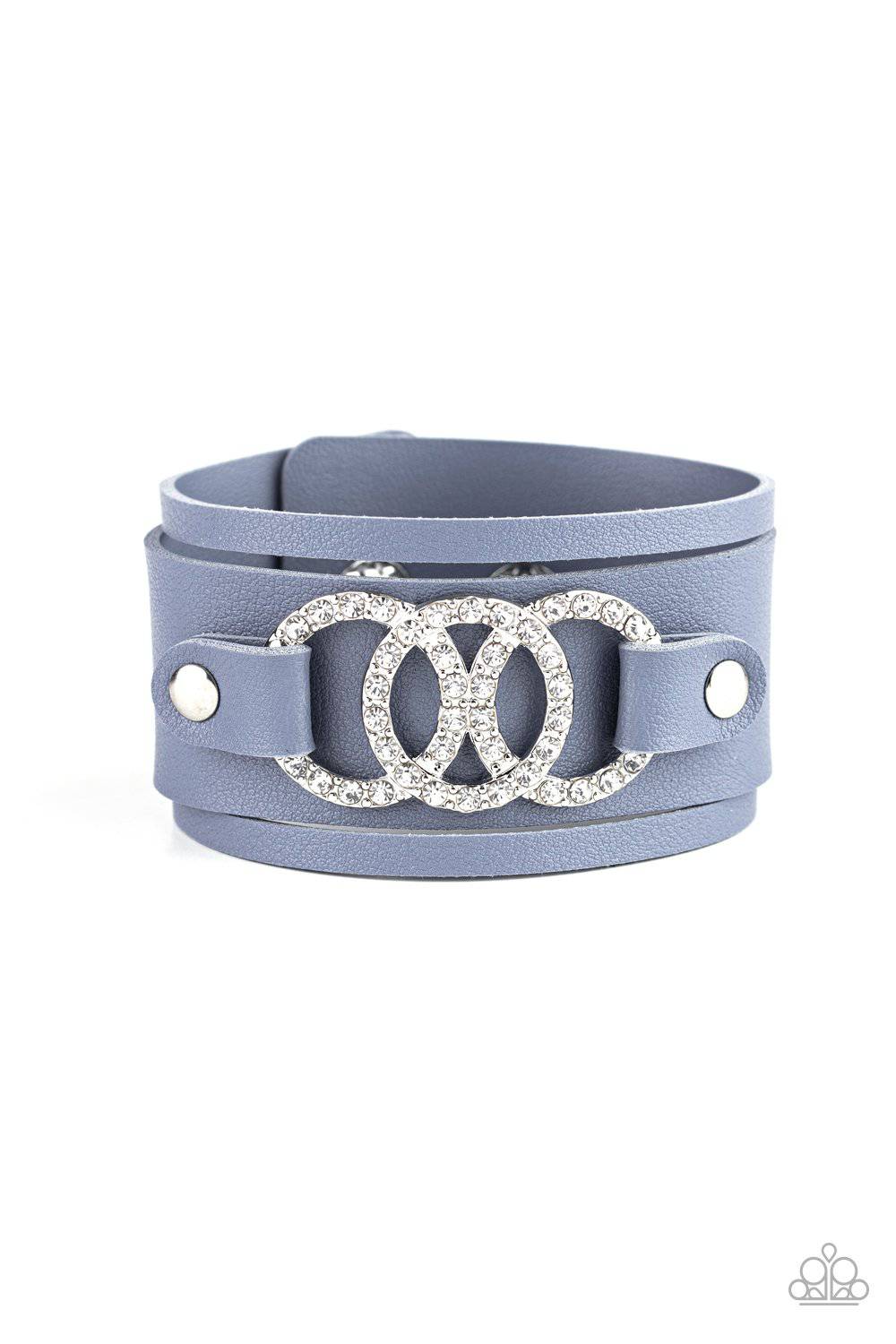 Couture Influencer - Blue Rhinestone Snap Bracelet - Paparazzi Accessories - GlaMarous Titi Jewels