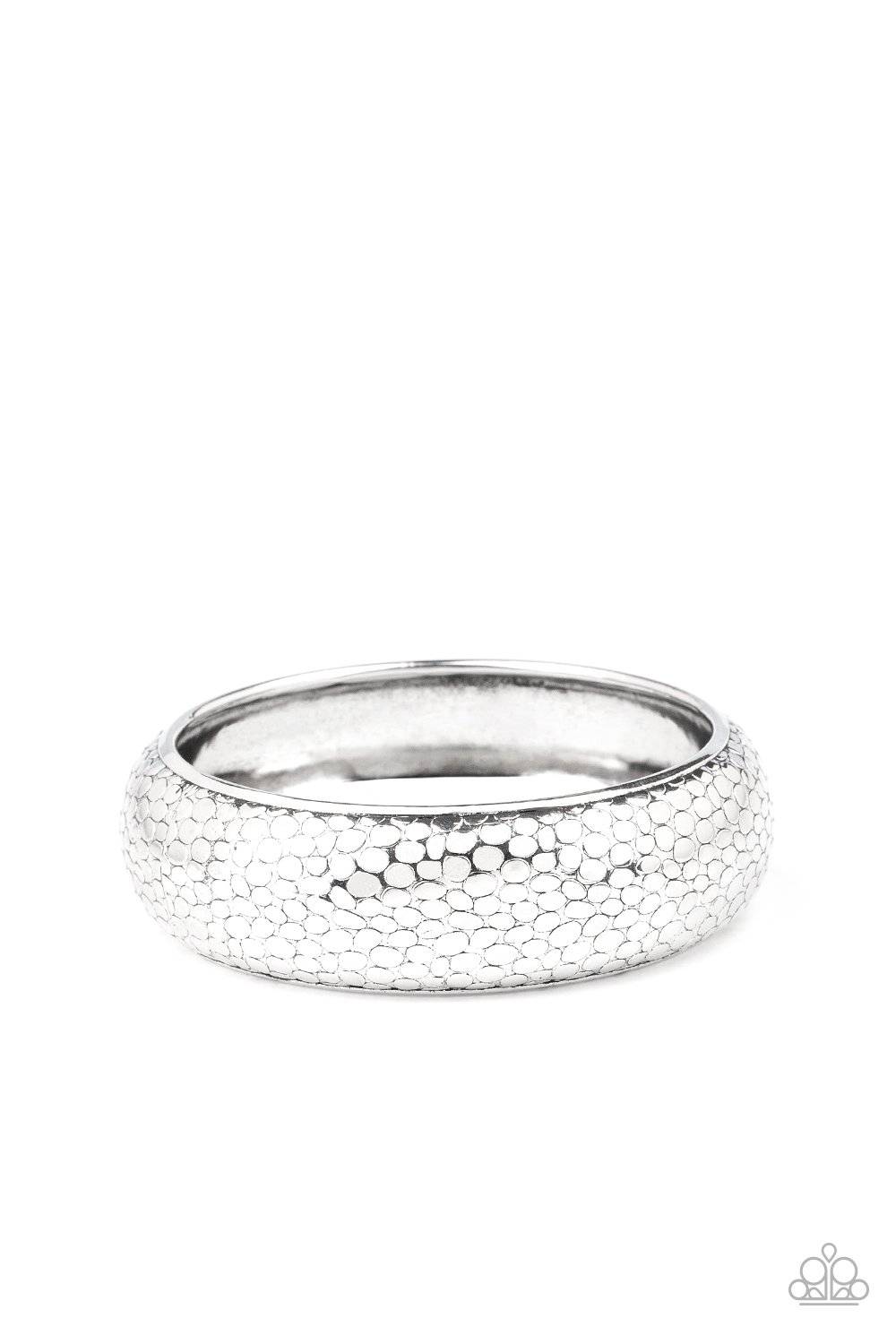 Urban Wildlife - Silver Python-Like Bangle Bracelet - Paparazzi Accesorries - GlaMarous Titi Jewels