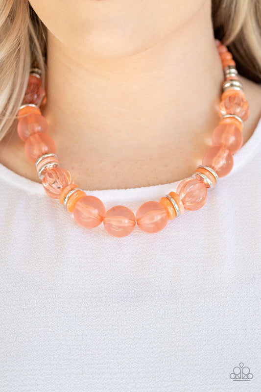 Bubbly Beauty - Orange Necklace- Paparazzi Accessories - GlaMarous Titi Jewels