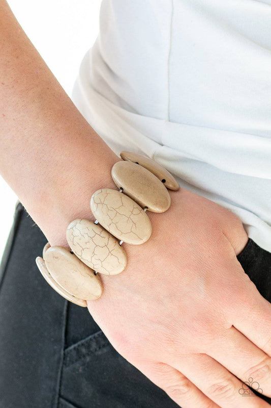 Dramatically Nomadic - Brown Stretchy Bracelet- Paparazzi Accessories - GlaMarous Titi Jewels