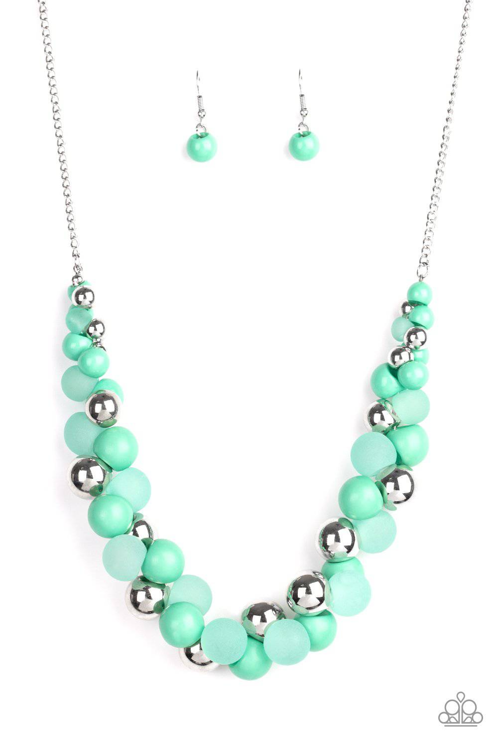 Bubbly Brilliance - Green Beaded Necklace- Paparazzi Accessories - GlaMarous Titi Jewels