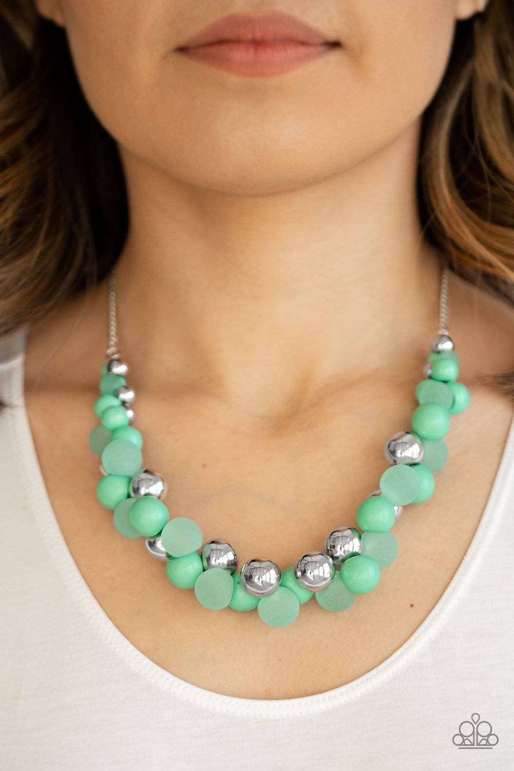 Bubbly Brilliance - Green Beaded Necklace- Paparazzi Accessories - GlaMarous Titi Jewels