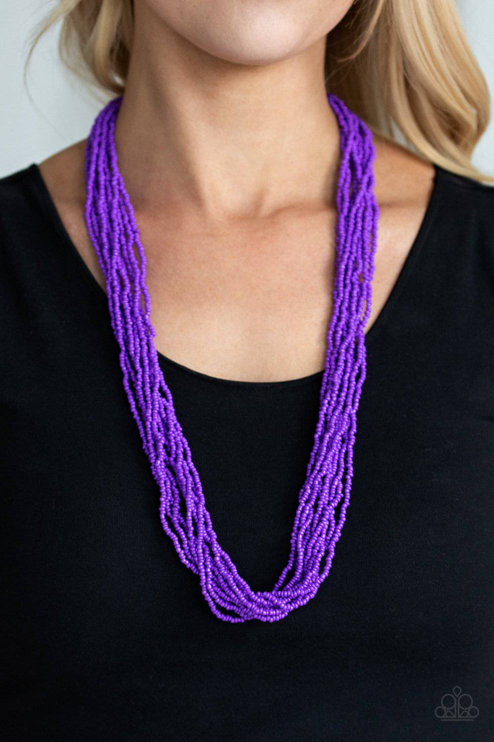 Congo Colada - Purple Seed Bead Necklace - Paparazzi Accessories - GlaMarous Titi Jewels