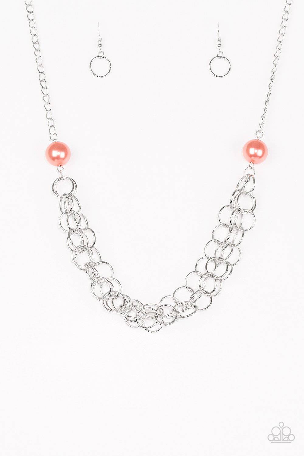 Daring Diva - Coral Orange Pearl Necklace - Paparazzi Accessories - GlaMarous Titi Jewels