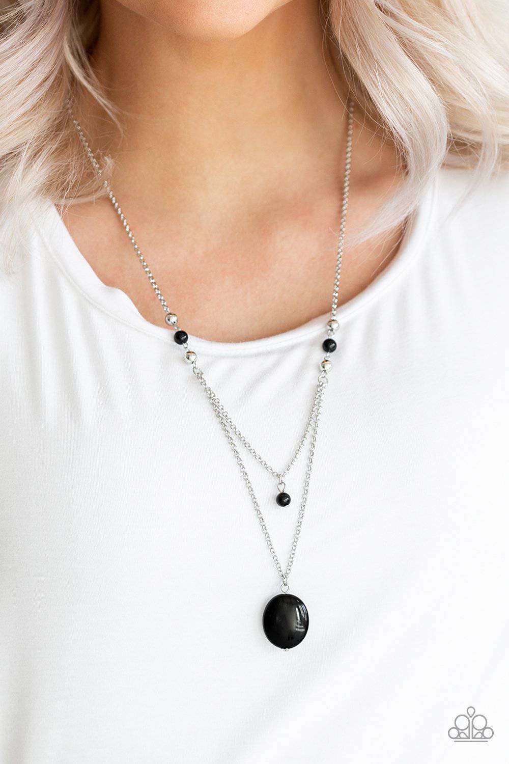 Time To Hit The ROAM - Black Glassy Bead Layered Necklace - Paparazzi Accessories - GlaMarous Titi Jewels